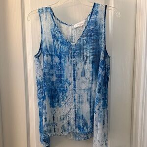 Vince Camuto Blue and White Tank Top